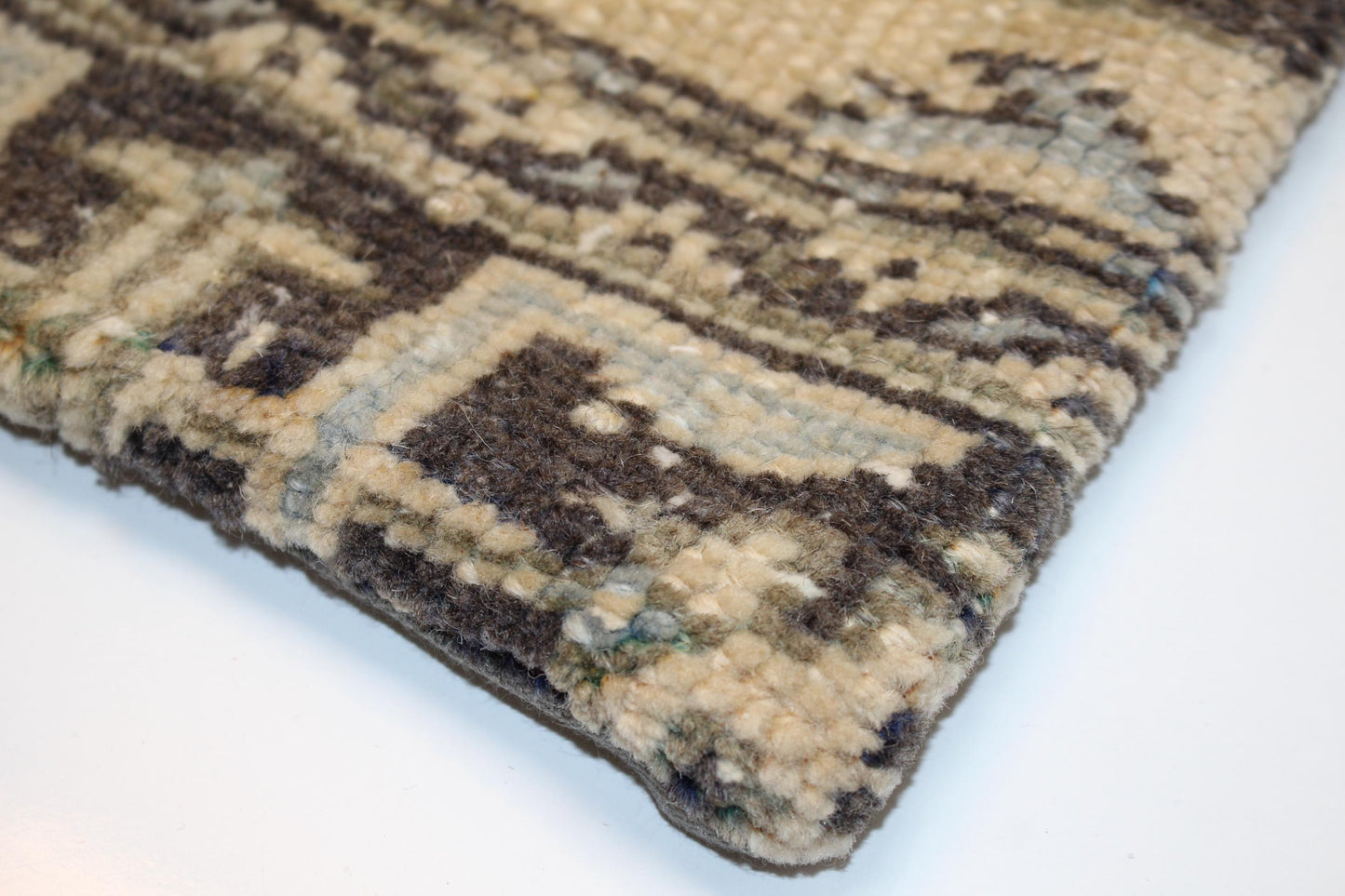 Vintage Turkish Kilim Lumbar Pillow Cover, Boho Rug Cushion 12x24 inch