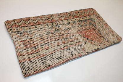 Vintage Turkish Kilim Lumbar Pillow Cover, Rustic Boho Bench Cushion 12x24