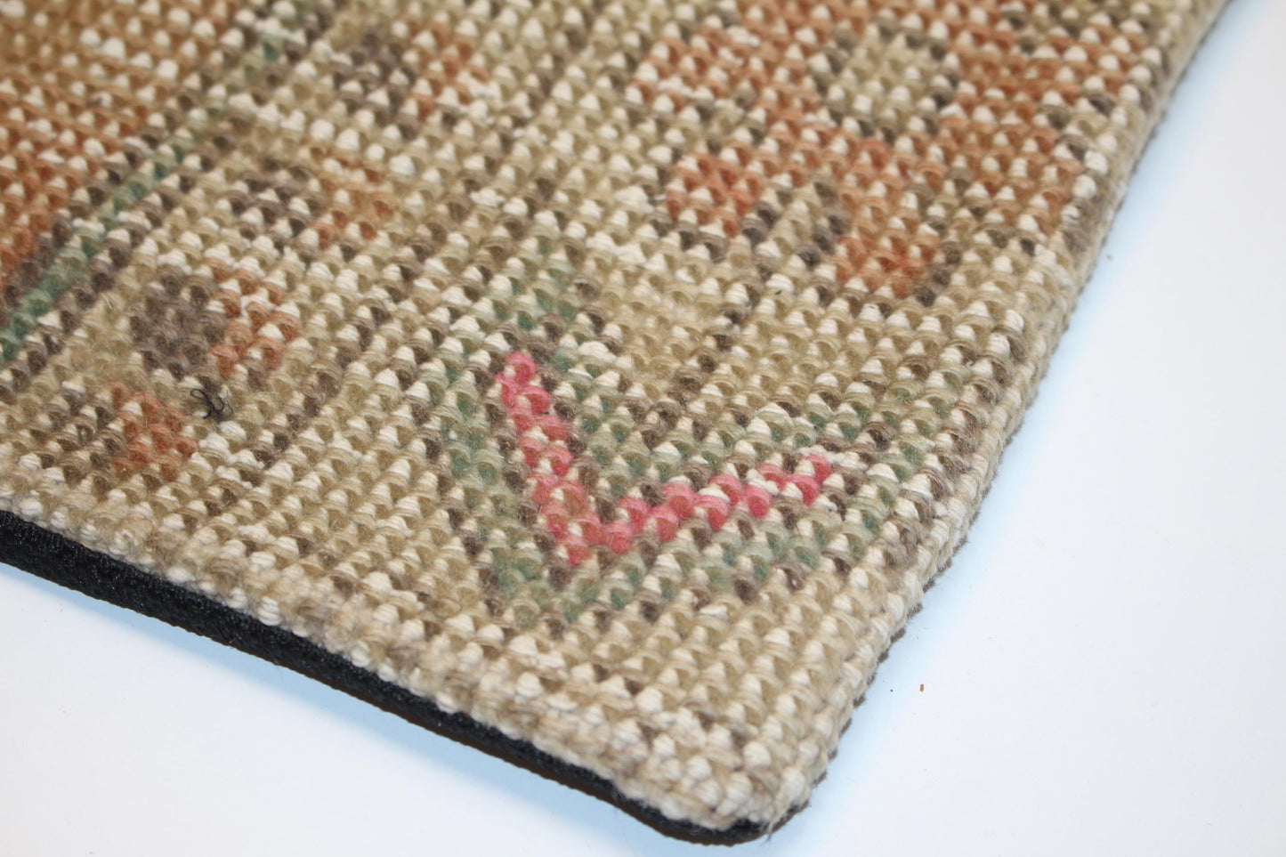 Vintage Turkish Kilim Lumbar Pillow Cover, Boho Rug Cushion 12x24
