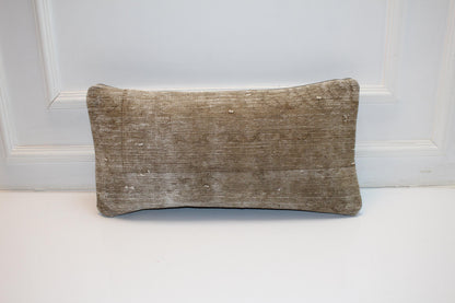 Neutral Anatolian Rug Bench Cushion, Minimal Rustic Decor 12x24 inch