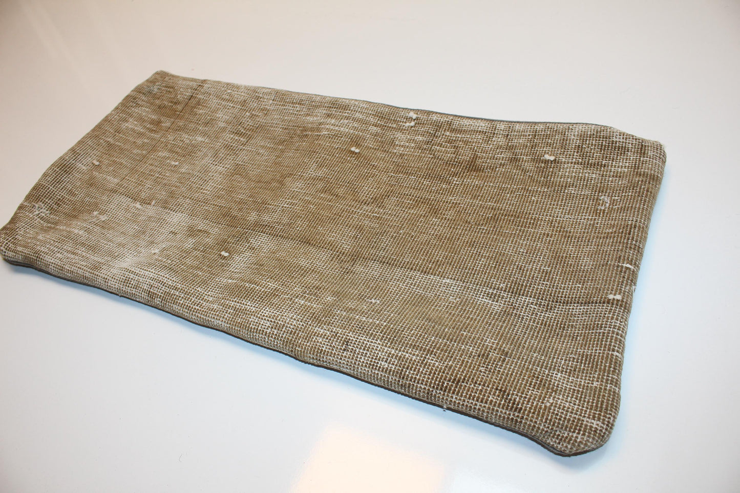 Neutral Anatolian Rug Bench Cushion, Minimal Rustic Decor 12x24 inch