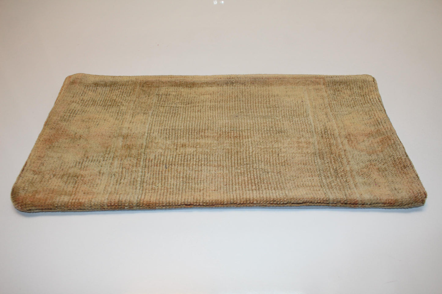 Vintage Turkish Kilim Pillow, Neutral Woven Lumbar Cushion (12x24 inch)