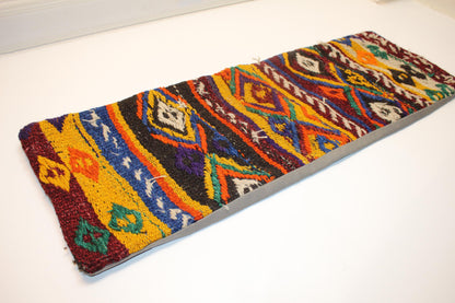 Geometric Kilim Lumbar Pillow Cover, Multicolor Woven Accent (12x36 inch)