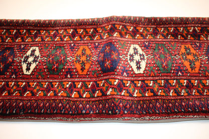 Red Persian Tribal Kilim Lumbar Pillow Cover, Woven Rug Cushion(12x36 inch)