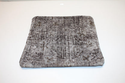 Handwoven Neutral Textile Accent Pillow, Minimal Woven Surface with Faded Pattern, One of a Kind Interior Object(16x16 in)