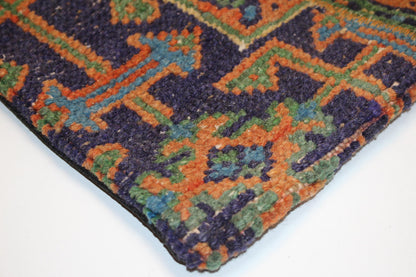 Geometric Woven Textile Accent, Bold Patterned Surface with Layered Motifs, One of a Kind Interior Statement(16x16 in)