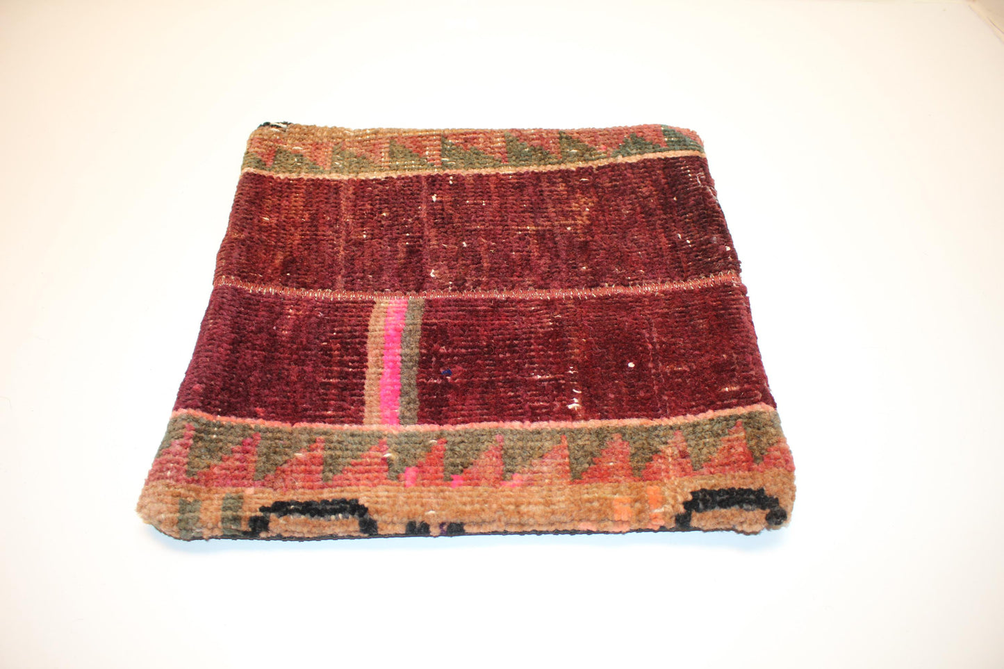 Deep Wine Kilim Pillow – Bold Rustic Accent 16x16 inch