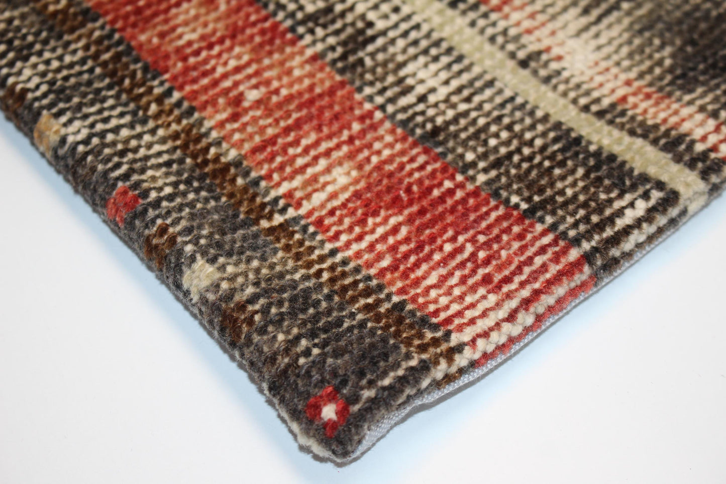 Rust & Ash Kilim Pillow – Abstract Tribal Blend16x16 inch