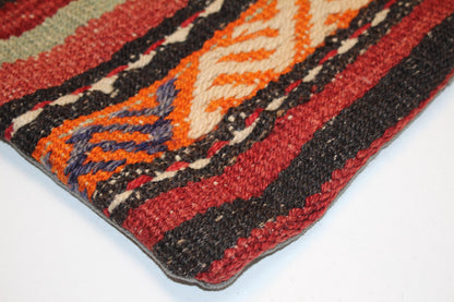 Bold Stripe Kilim Pillow – Vibrant Tribal Rhythm 16x16 inch