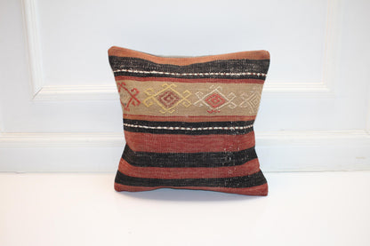 Heritage Stripe Kilim Pillow – Graphic Tribal Accent 16x16 inch
