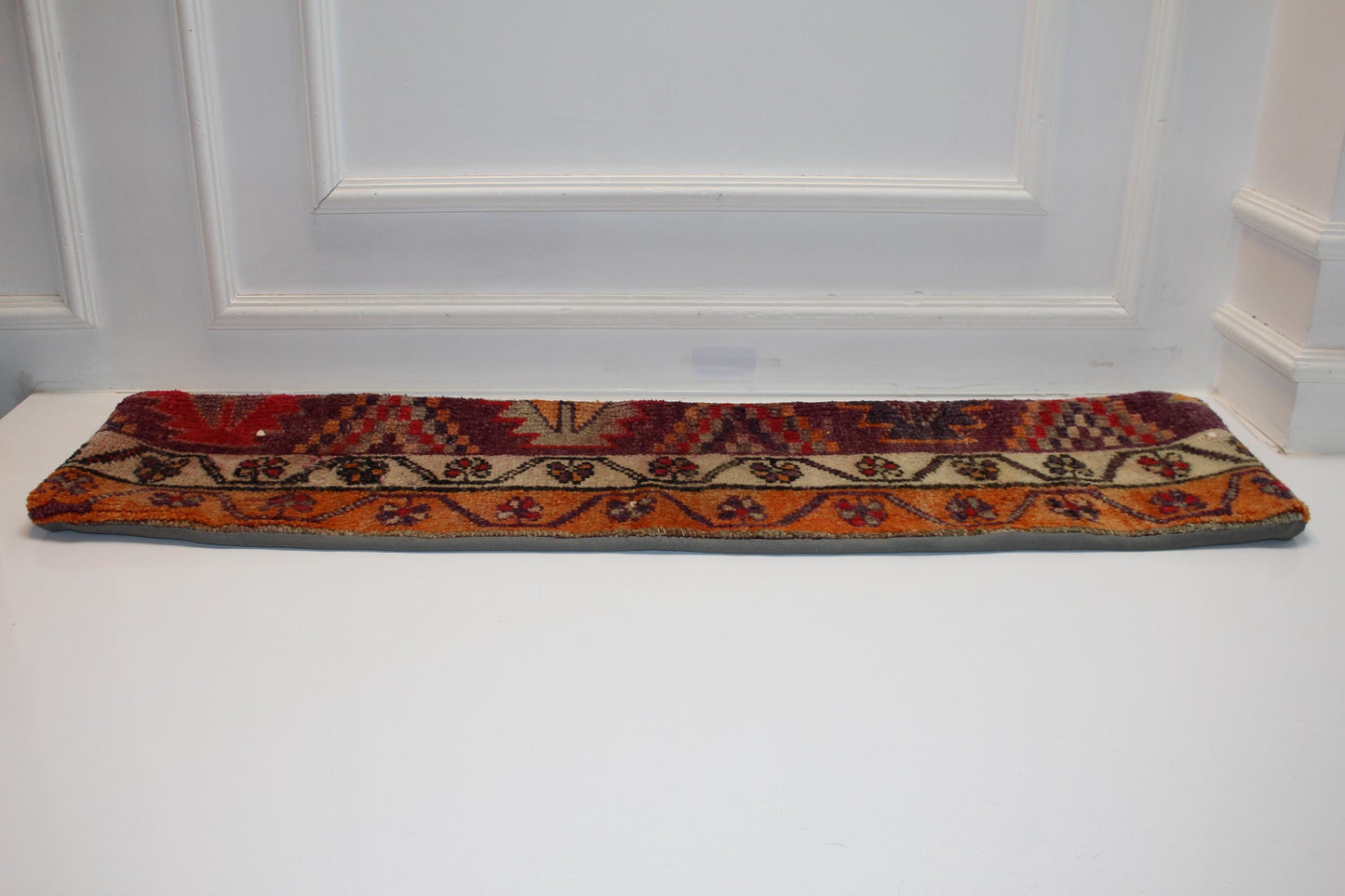 Boho Kilim Lumbar Bench Pillow Turkish Rug Cushion (12x48)