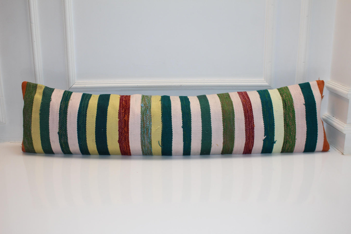 Striped Vintage Kilim Lumbar Pillow(12x48)