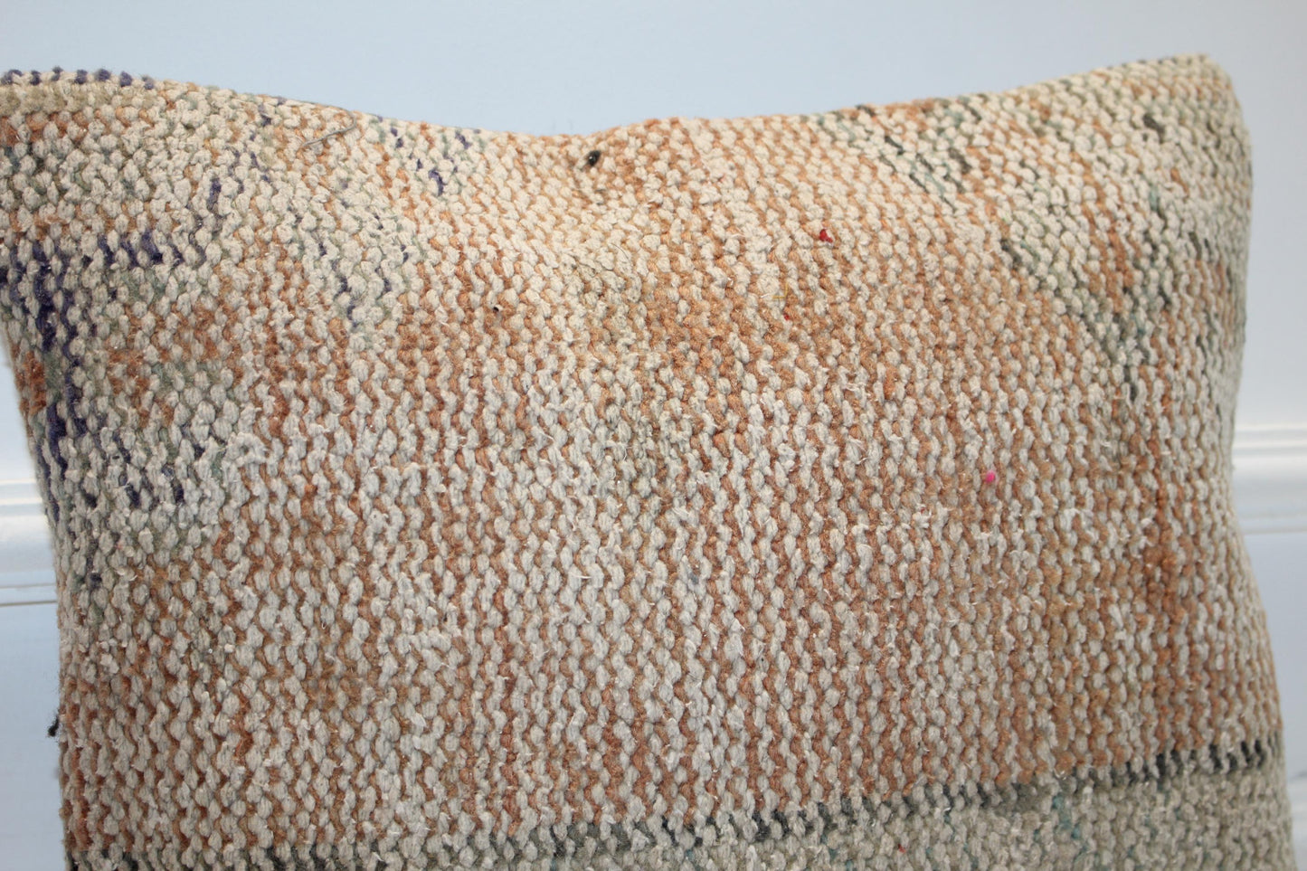 Neutral Earth Tone Cushion, Handmade Boho Accent Pillow, Rustic Home Decor(16x16 in)