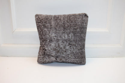 Distressed Gray Rug Cushion, Minimal Boho Rustic Home Decor (16x16 in)