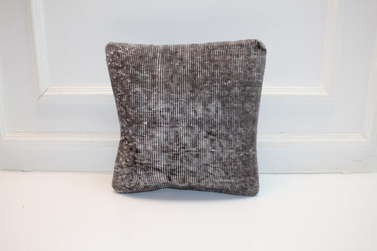 Distressed Gray Rug Cushion, Minimal Boho Rustic Home Decor (16x16 in)