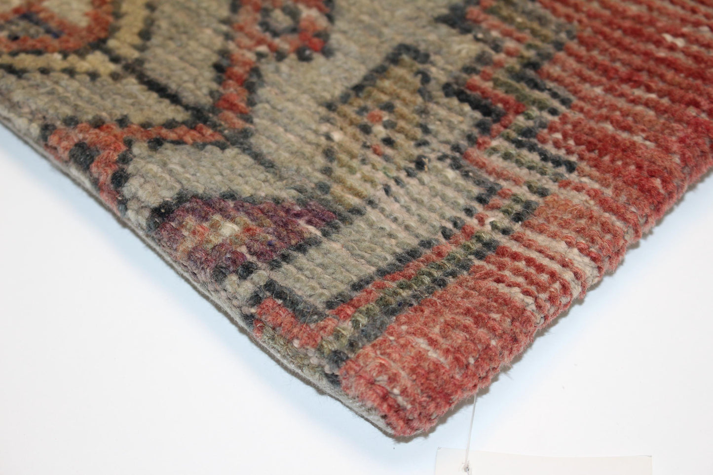 Geometric Tribal Rug Cushion, Earth Tone Boho Ethnic Accent Pillow (16x16 in)