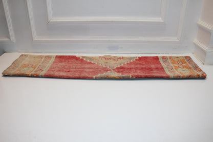 Red Tribal Bench Cushions, Boho Ethnic Long Rug Pillow Set(12x48)