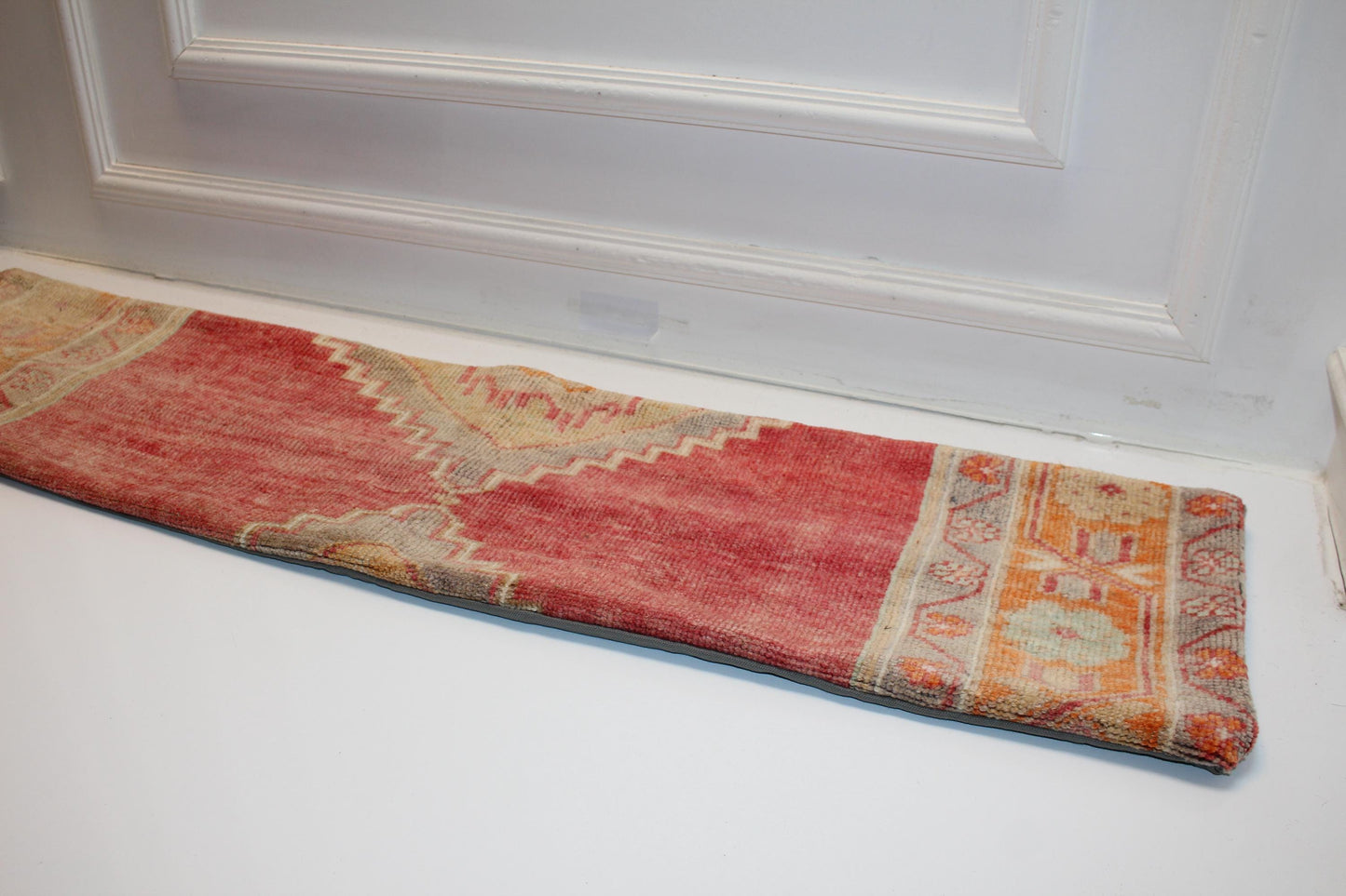 Red Tribal Bench Cushions, Boho Ethnic Long Rug Pillow Set(12x48)