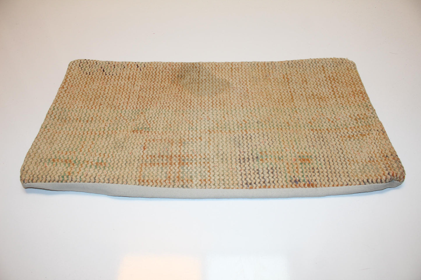 Faded Neutral Rug Cushion, Soft Earth Tone Antique Bench Pillow(12x24 in)