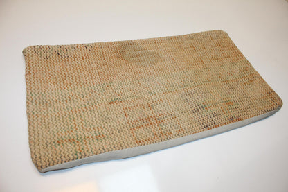 Faded Neutral Rug Cushion, Soft Earth Tone Antique Bench Pillow(12x24 in)