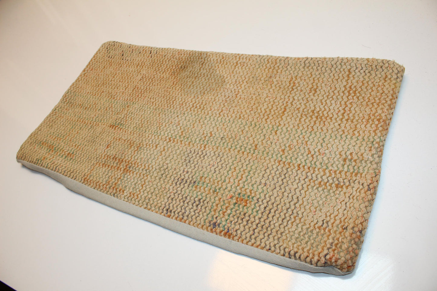 Faded Neutral Rug Cushion, Soft Earth Tone Antique Bench Pillow(12x24 in)