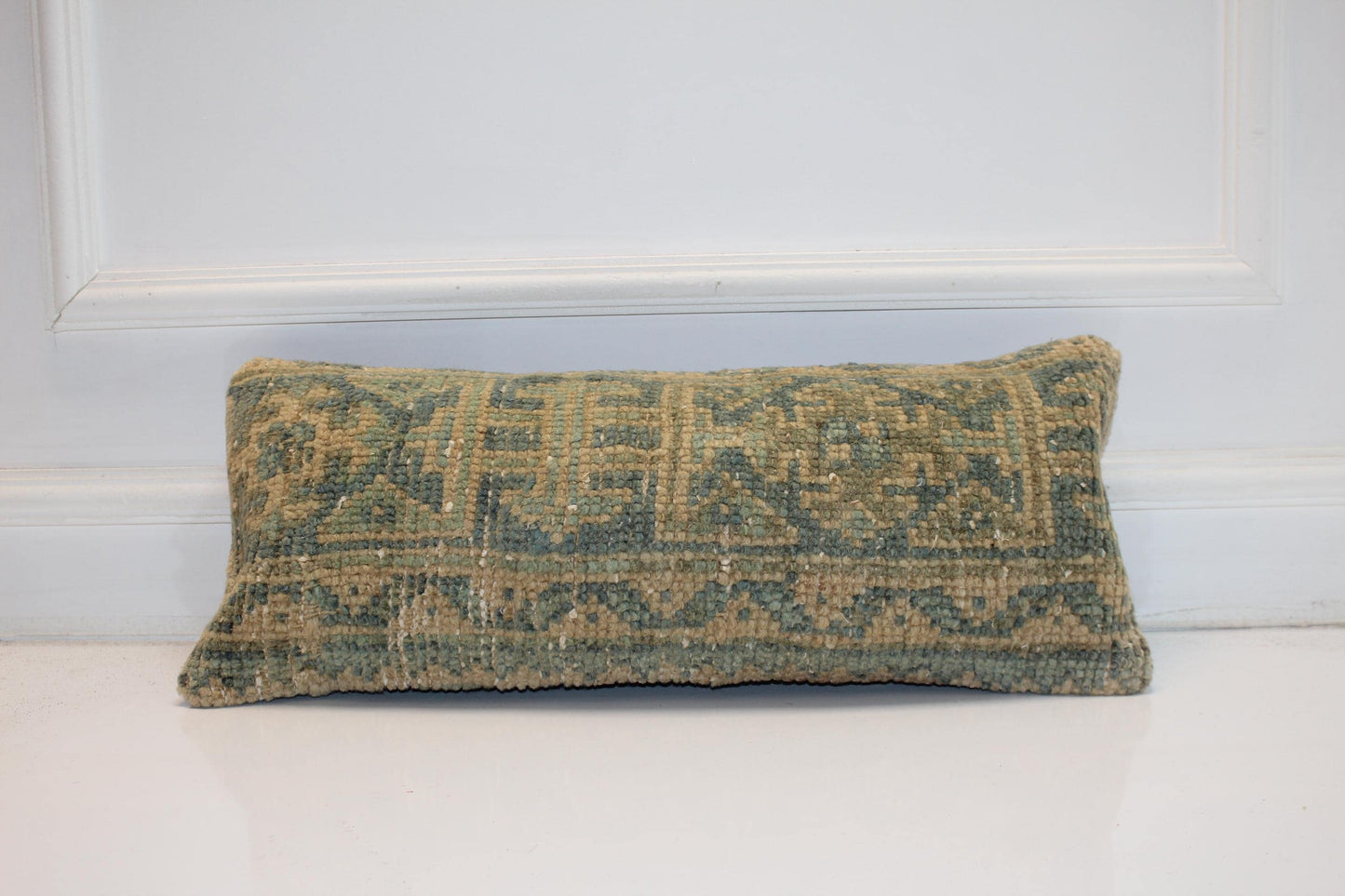 Sage Green & Beige Anatolian Rug Style Bench Cushions 10x24 inch