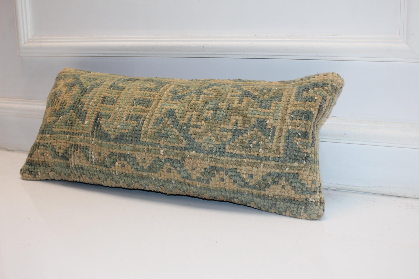 Sage Green & Beige Anatolian Rug Style Bench Cushions 10x24 inch