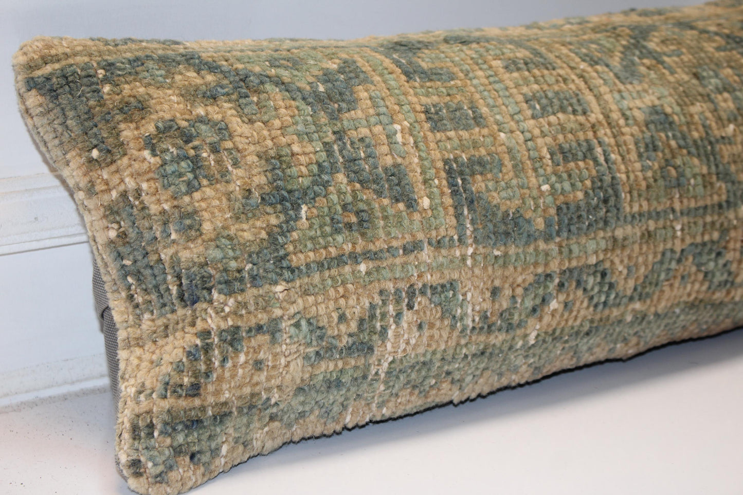 Sage Green & Beige Anatolian Rug Style Bench Cushions 10x24 inch
