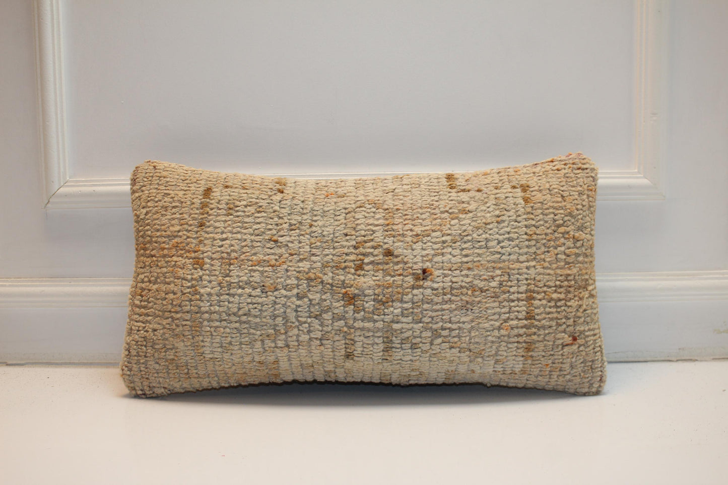 Neutral Textured Rug Cushion for Bench, Minimal Rustic Boho Decor(12x24 in)