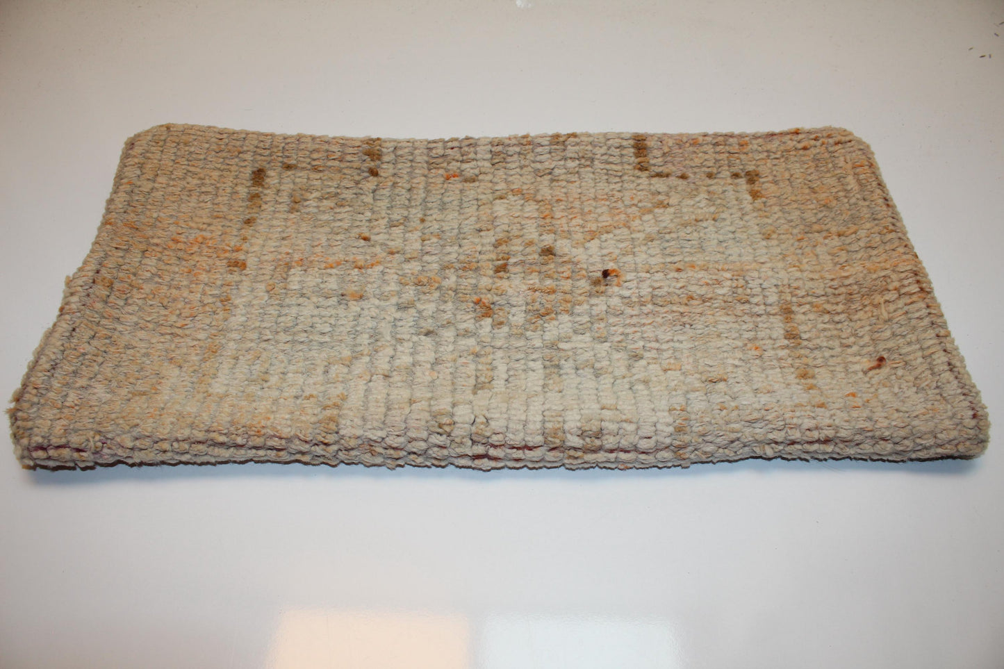 Neutral Textured Rug Cushion for Bench, Minimal Rustic Boho Decor(12x24 in)