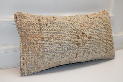 Neutral Textured Rug Cushion for Bench, Minimal Rustic Boho Decor(12x24 in)