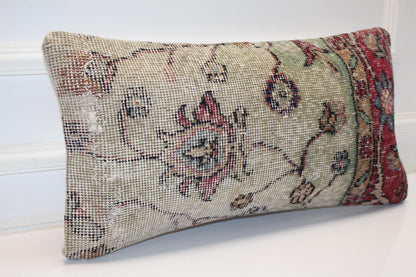 Faded Medallion Floral Rug Cushion in Soft Pastel Tones for Bench Decor(12x24 in)