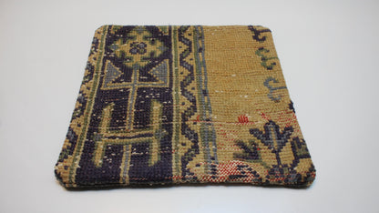Tribal Anatolian Cushion, Earth Tone Boho Decor, Rustic Handmade Look Pillow(16x16 in)