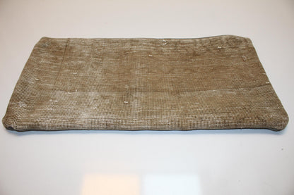 Neutral Anatolian Rug Bench Cushion, Minimal Rustic Decor 12x24 inch