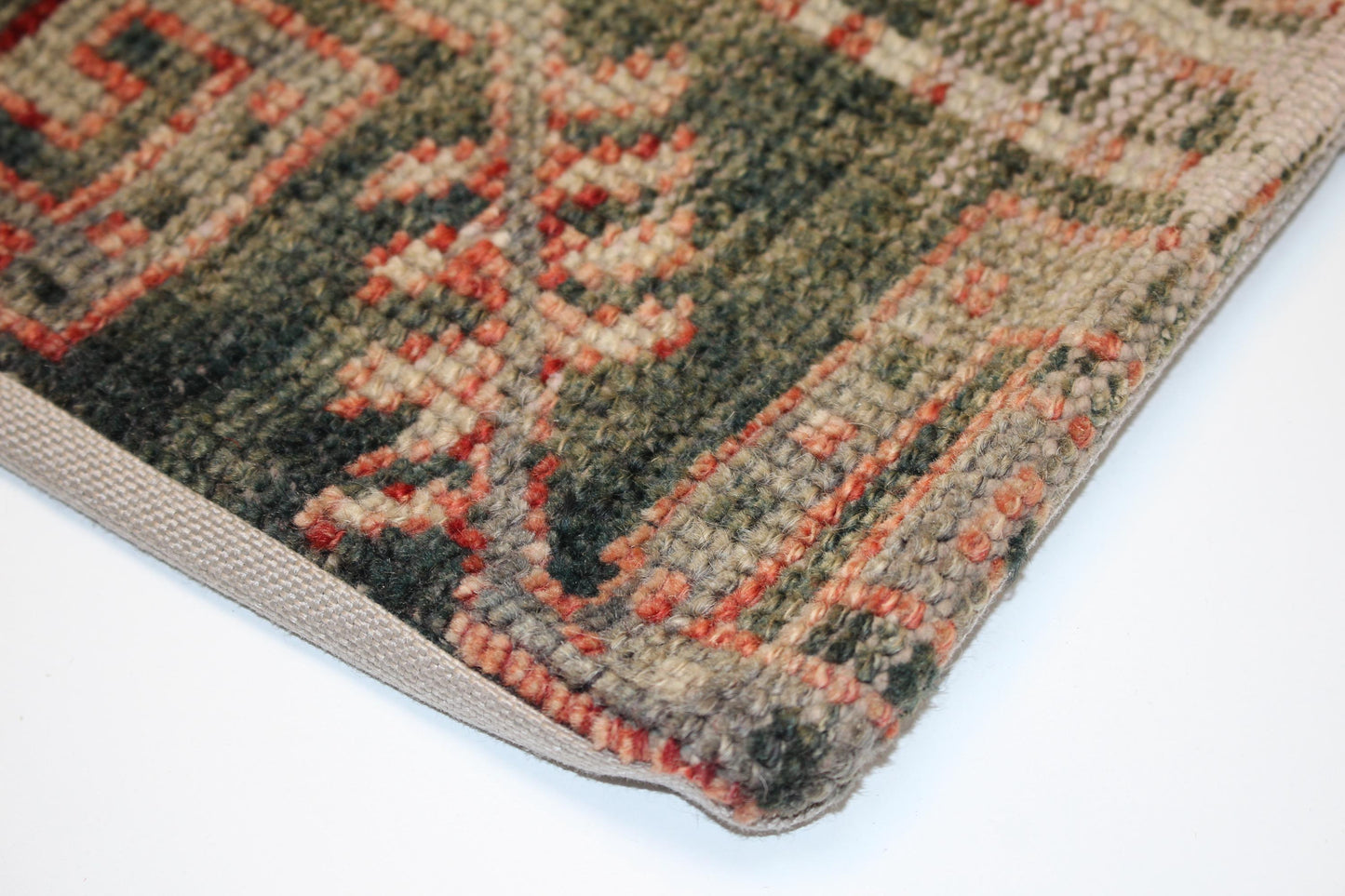 Vintage Kilim Lumbar Pillow Cover, Earth Tone Rug Cushion 12x24