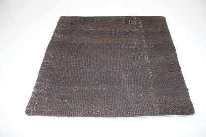 Handmade Brown Kilim Pillow Cover, Earth Tone Boho Decor (16x16 in)