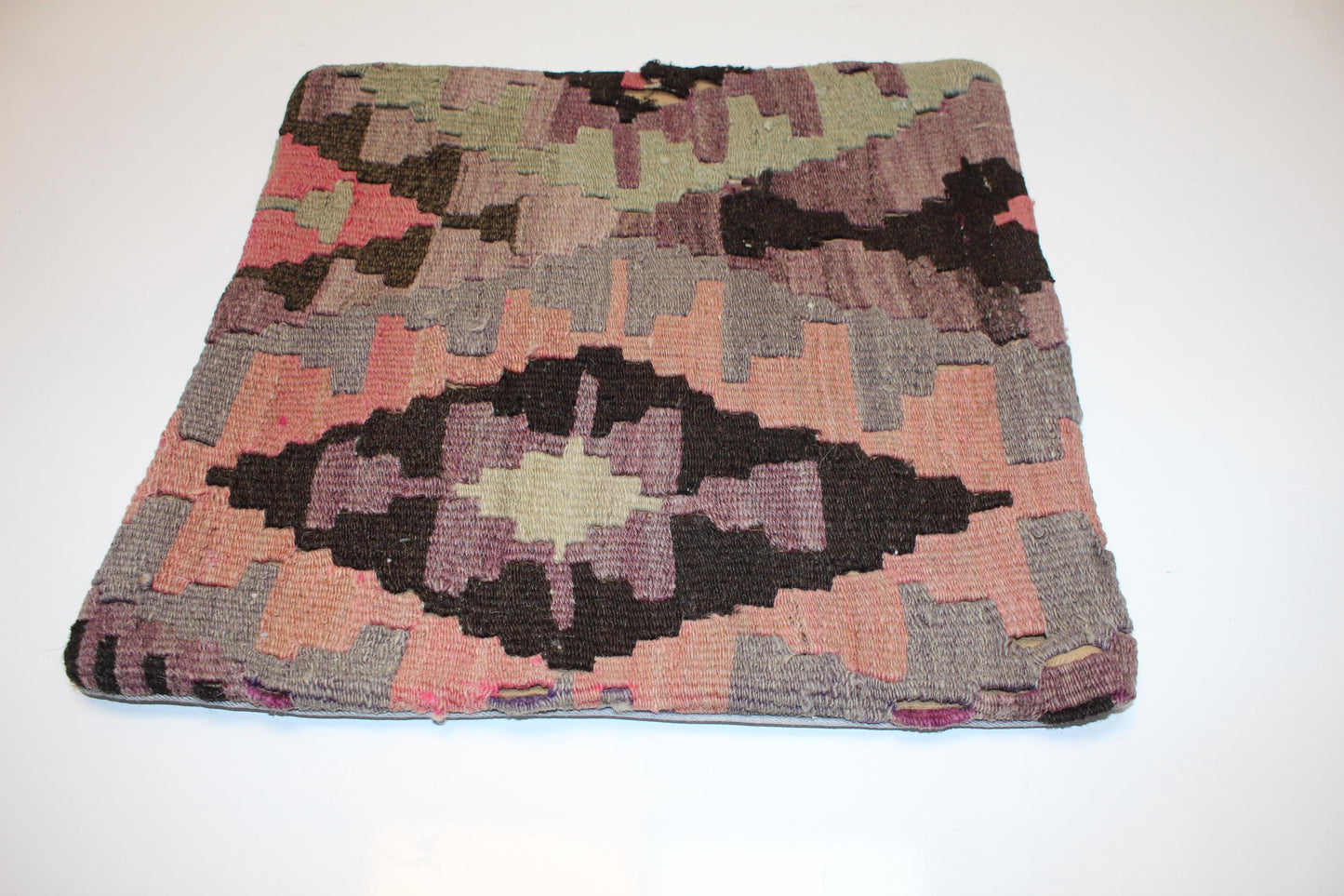 Pastel Anatolian Cushion, Geometric Tribal Pattern, Soft Boho Rustic Home Decor(16x16 in)