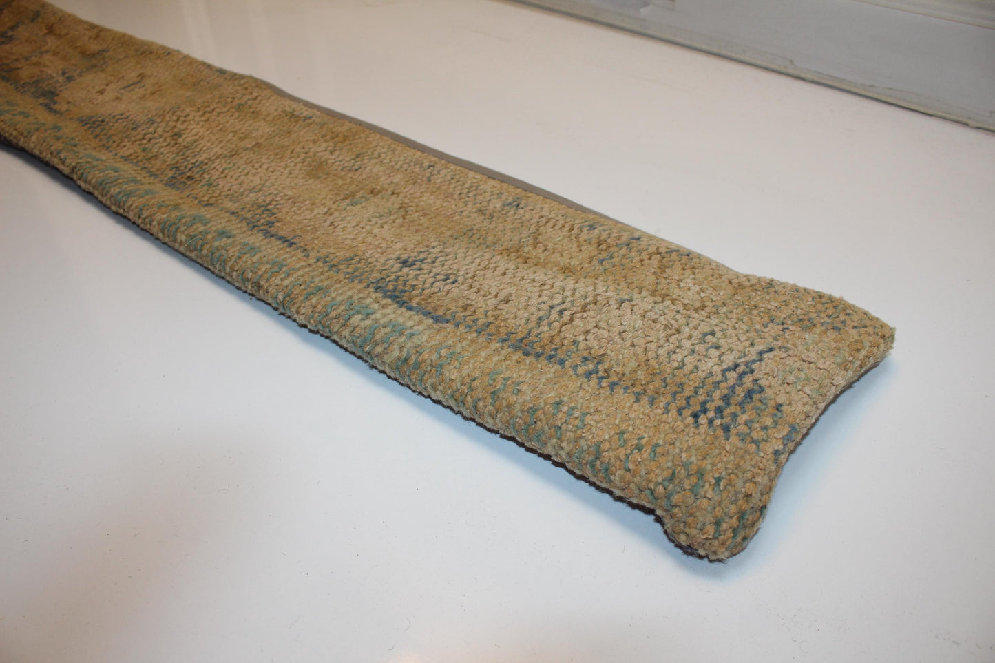 Neutral Beige Faded Boho Bench Cushion, Handwoven Anatolian Rug Pillow