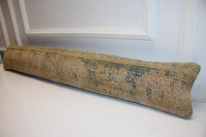 Neutral Beige Faded Boho Bench Cushion, Handwoven Anatolian Rug Pillow