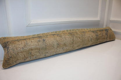 Neutral Beige Faded Boho Bench Cushion, Handwoven Anatolian Rug Pillow