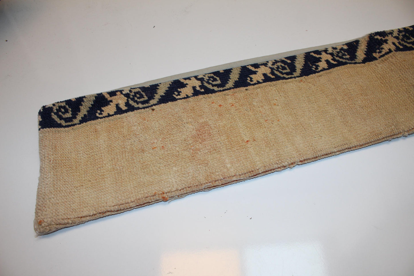 Beige Black Minimal Boho Bench Cushion, Handwoven Anatolian Rug Pillow