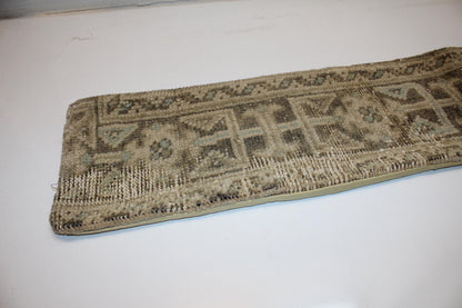 Faded Olive Beige Boho Bench Cushion, Handwoven Anatolian Rug Pillow