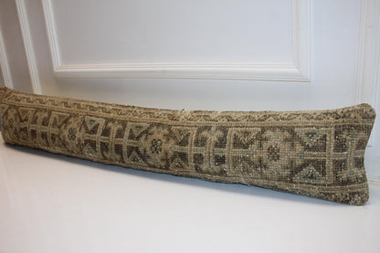 Faded Olive Beige Boho Bench Cushion, Handwoven Anatolian Rug Pillow