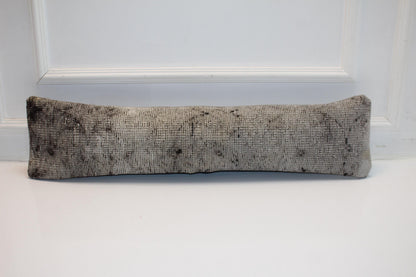 Charcoal Gray Long Cushion, Minimal Rustic Bench Pillow, Neutral Modern Home Decor