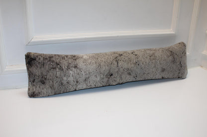 Charcoal Gray Long Cushion, Minimal Rustic Bench Pillow, Neutral Modern Home Decor