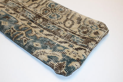 Earthy Geometric Long Cushion, Antique Textile Bench Pillow, Collected Neutral Home Decor
