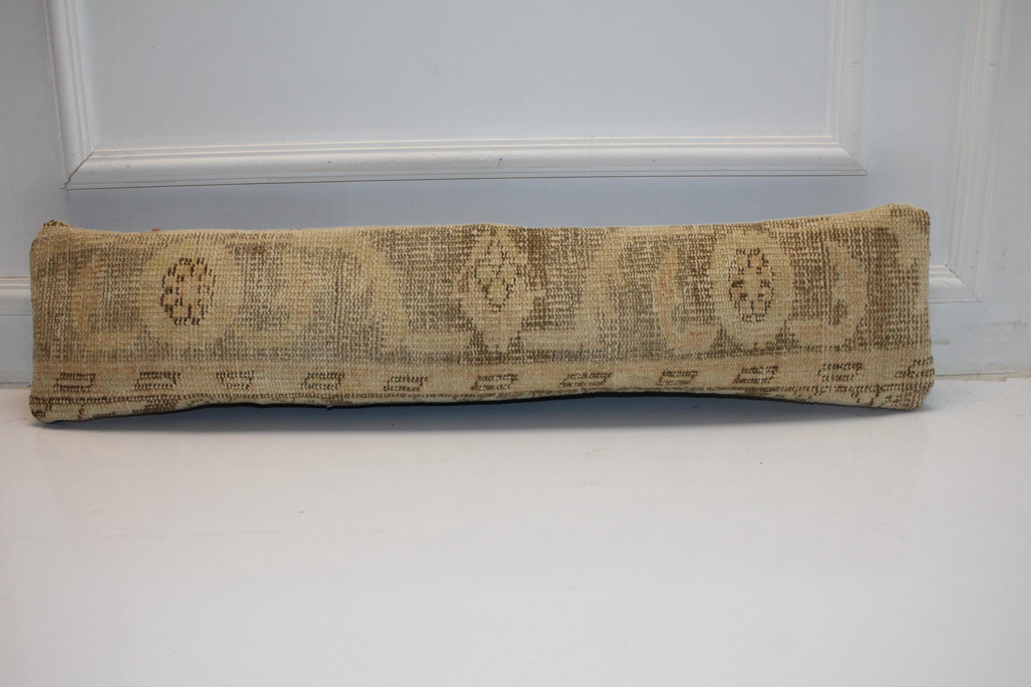 Neutral Beige Brown Cushion, Rustic Boho Bench Pillow, One of a Kind