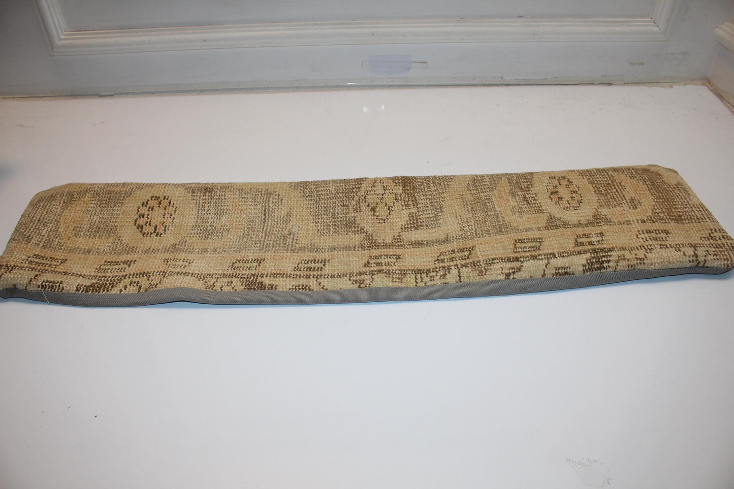 Neutral Beige Brown Cushion, Rustic Boho Bench Pillow, One of a Kind