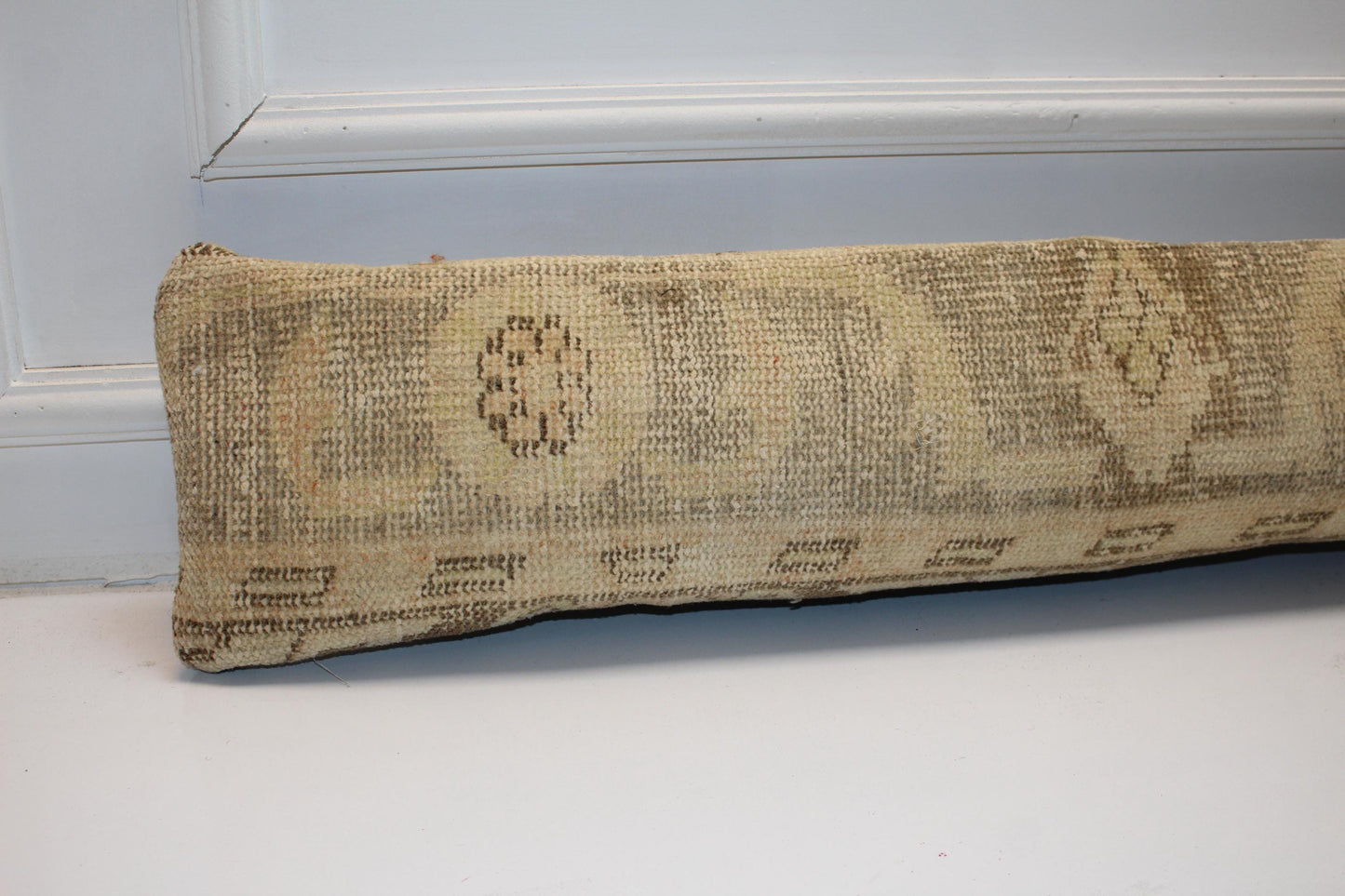 Neutral Beige Brown Cushion, Rustic Boho Bench Pillow, One of a Kind
