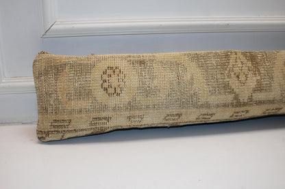 Neutral Beige Brown Cushion, Rustic Boho Bench Pillow, One of a Kind